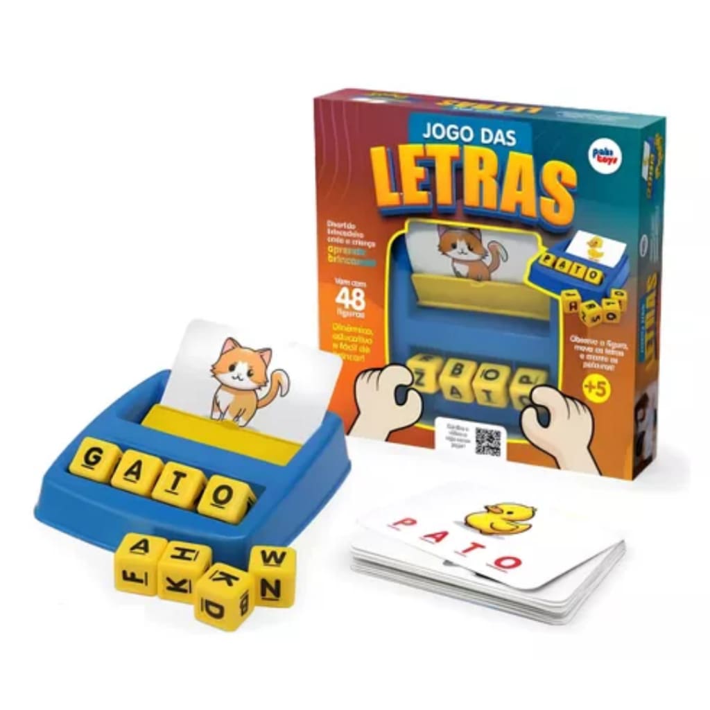 Jogo das Letras Educativo Pakitoys | Aprenda a Formar Palavras Brincando | +4 Anos